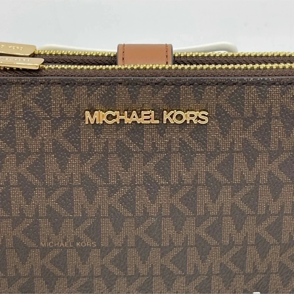 Michael Kors Large Double Zip Wallet Wristlet Brown (NWT) - Picture 3 of 9